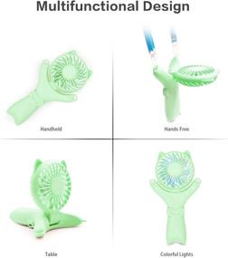 img 3 attached to Temede Personal Necklace Fan with Colorful Lights - Mini Handheld Fan, Foldable, Adjustable Speeds, USB Rechargeable - Ideal for Home, Office, Outdoor Travel - Suitable for Kids, Girls, Women