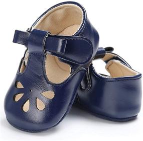 img 2 attached to 👠 LAFEGEN Baby Girls Mary Jane Flats: Non Slip Soft Sole PU Leather Newborn Infant Toddler First Walker Dress Shoes with Bownot