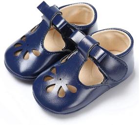 img 1 attached to 👠 LAFEGEN Baby Girls Mary Jane Flats: Non Slip Soft Sole PU Leather Newborn Infant Toddler First Walker Dress Shoes with Bownot