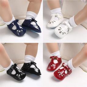 img 3 attached to 👠 LAFEGEN Baby Girls Mary Jane Flats: Non Slip Soft Sole PU Leather Newborn Infant Toddler First Walker Dress Shoes with Bownot