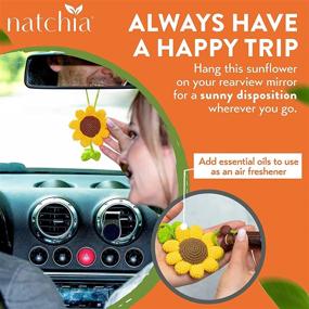 img 3 attached to 🌻 Natchia Sunflower Rear View Mirror Accessories - Car Mirror Hanging Decorations for Women, Cute Car Accessories with Sunflower Motif - Enhance Your Car's Look!