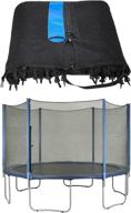 🪜 breathable weather-resistant trampoline safety net-round trampoline replacement net with variant straight poles-installs outside the frame logo