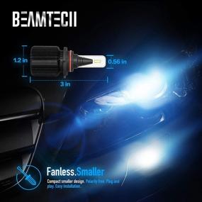 img 2 attached to BEAMTECH 9005 LED Headlight Bulb - Fanless Design, Enhanced CSP Chip Replacement for Dim Bulb, Optimal Brightness Output