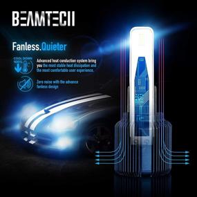 img 3 attached to BEAMTECH 9005 LED Headlight Bulb - Fanless Design, Enhanced CSP Chip Replacement for Dim Bulb, Optimal Brightness Output
