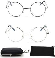 👓 stylish round oval metal wired reading glasses with spring hinged readers for men and women logo