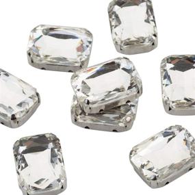 img 3 attached to Choupee Rhinestone Rectangle Octagon Rhinestones Sewing