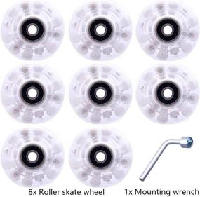 img 1 attached to Nezylaf 8 Piece Upgrade Light up Roller Skate Wheels with Bearings: Perfect for Indoor/Outdoor Skating & Skateboarding - 32 x 58 mm 78A