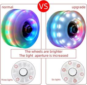 img 3 attached to Nezylaf 8 Piece Upgrade Light up Roller Skate Wheels with Bearings: Perfect for Indoor/Outdoor Skating & Skateboarding - 32 x 58 mm 78A