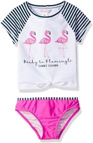 img 2 attached to 🌞 Tommy Bahama Girls' Stylish 2-Piece Rashguard and Swim Bottoms Set: Sun-safe and Trendy!