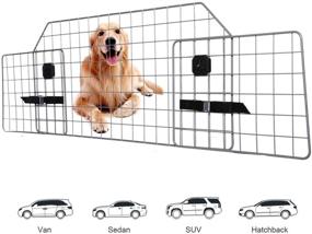 img 3 attached to 🐶 Adakiit SUV Car Barrier for Dogs – Adjustable Pet Gate Universal Fit Wire Mesh Dog Guard - Car Divider for Pets SUVs