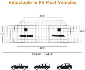 img 1 attached to 🐶 Adakiit SUV Car Barrier for Dogs – Adjustable Pet Gate Universal Fit Wire Mesh Dog Guard - Car Divider for Pets SUVs