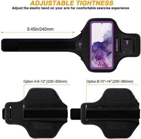 img 2 attached to 🏃 RUNBACH Purple Armband for Galaxy S8+/S9+/S10+/S20+ - Sweatproof Exercise Gym Bag with Key Holder and Card Slot for Samsung Galaxy Phones