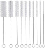 🧹 nylon tube cleaning brush set - long straw brush, 8-inch length, 10 different diameters, pack of 10 logo