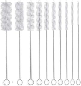 img 4 attached to 🧹 Nylon Tube Cleaning Brush Set - Long Straw Brush, 8-inch Length, 10 Different Diameters, Pack of 10