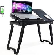 bingyee laptop table for bed: multi-functional desk riser with cooling fan, usb hub, storage & mouse pad - perfect for bed, sofa, and floor logo