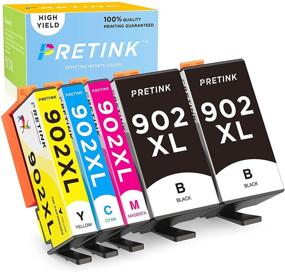 img 4 attached to PRETINK Compatible Ink Cartridges Replacement for HP 902XL 902 XL Ink Cartridges Combo Pack (Latest Chip) for HP Officejet Pro 6978 6970 6968 Printer (2 Black, 1 Cyan, 1 Magenta, 1 Yellow, 5-Pack)