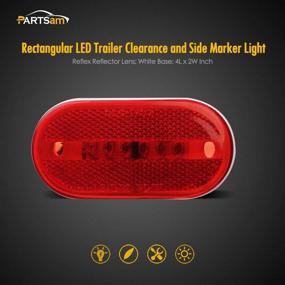 img 3 attached to 🚦 Partsam 5 шт. 12V 4-дюймовые красные прямоугольные маркеры бокового освещения - герметичные лампы для корпусов RV CAMPER Trailer LED Marker Lights