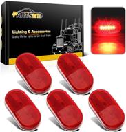 ๐ฆ partsam 5pcs 12v 4 inch oblong red side marker clearance lights lamps โ waterproof rv camper trailer led marker lights logo