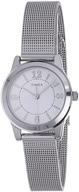 ⌚ timex women's t2p457 casey dress watch with silver-tone stainless steel mesh bracelet logo