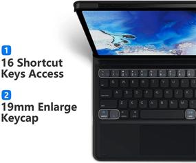 img 1 attached to CHESONA Galaxy Tab S7 Keyboard Case: 11 inch Samsung Tablet 2020, Touch Pad, S Pen Slot, Detachable Keyboard, PU Leather Cover, Black - Compatible for SM-T870/T875/T878