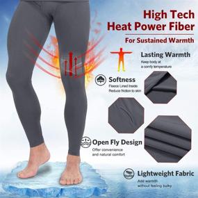 img 2 attached to MANCYFIT Thermal Underwear Compression Leggings Sports & Fitness