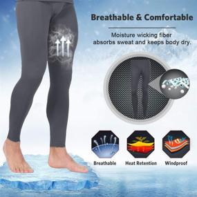 img 3 attached to MANCYFIT Thermal Underwear Compression Leggings Sports & Fitness