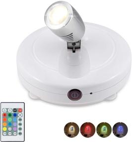 img 4 attached to LUXSWAY Wireless LED Spot Lights Indoor - Battery Operated Accent Picture Light - 12 Colors Changing Spotlight - Rotate Head - Dimmable Uplight with Remote - Stick on Light for Painting, Artwork, Dartboard