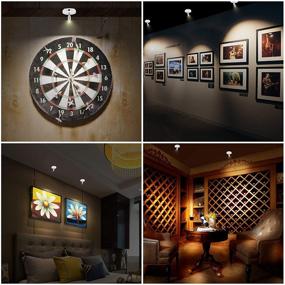 img 1 attached to LUXSWAY Wireless LED Spot Lights Indoor - Battery Operated Accent Picture Light - 12 Colors Changing Spotlight - Rotate Head - Dimmable Uplight with Remote - Stick on Light for Painting, Artwork, Dartboard