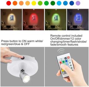 img 3 attached to LUXSWAY Wireless LED Spot Lights Indoor - Battery Operated Accent Picture Light - 12 Colors Changing Spotlight - Rotate Head - Dimmable Uplight with Remote - Stick on Light for Painting, Artwork, Dartboard