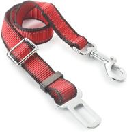 🐾 durable dog seatbelt by dutchy - heavy duty strap, reflective lines, 2 adjustable sizes (15-25in) for pets lovers club logo