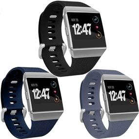 img 4 attached to 📦 Wepro Bands 3 Пакет - Совместим с Fitbit Ionic SmartWatch - Спортивный ремешок для замены часов - включены размеры большие и маленькие