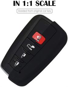 img 1 attached to Lcyam Black Red Silicone 4 Button Key Fob Cover Case Compatible With 2019 2020 2021 Toyota 86 RAV4 XLE Camry Hybrid XSE Corolla Avalon Smart Key