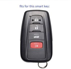 img 2 attached to Lcyam Black Red Silicone 4 Button Key Fob Cover Case Compatible With 2019 2020 2021 Toyota 86 RAV4 XLE Camry Hybrid XSE Corolla Avalon Smart Key