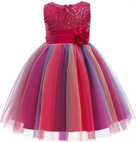 img 4 attached to 👸 Fairy Princess Girls' Clothing with Super Flowers and Rainbow Design