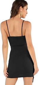 img 3 attached to Подчеркните свои изгибы в элегантном платье Verdusa Women's Sexy Ruched Side Asymmetrical V Neck Bodycon Cami Dress.