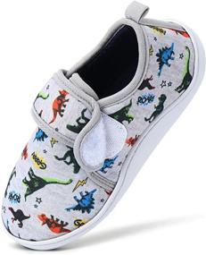 img 4 attached to 🦖 Dream Bridge Daycare Slippers: Dinosaur-Inspired, Indoor-Outdoor Slip-On Winter House Shoes and Bedroom Shoes for Toddler Kids