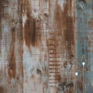 🪵 thicken blue brown wood peel and stick wallpaper - dimoon 118''x17.7'' | removable self adhesive faux rustic wood contact paper | grain texture vintage reclaimed vinyl | wood wall paper logo