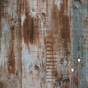 img 4 attached to 🪵 Thicken Blue Brown Wood Peel and Stick Wallpaper - Dimoon 118''x17.7'' | Removable Self Adhesive Faux Rustic Wood Contact Paper | Grain Texture Vintage Reclaimed Vinyl | Wood Wall Paper