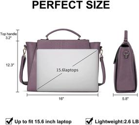 img 1 attached to 👜 Laptop Bag for Women 15.6 Inch Briefcase - Professional Messenger Bag for Business Work, Tote Bag with Crossbody Shoulder Strap, Padded Compartment for Office, Travel, College - Stylish Purple