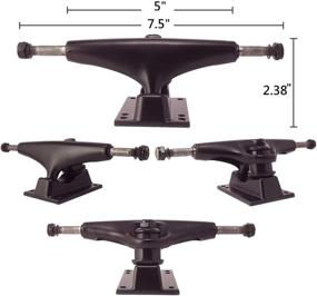 img 2 attached to 🛹 VJ Skateboard Truck and Wheel Combo: 5.0 Trucks 127mm w/ Cruiser Wheels & Accessories