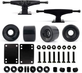 img 4 attached to 🛹 VJ Skateboard Truck and Wheel Combo: 5.0 Trucks 127mm w/ Cruiser Wheels & Accessories