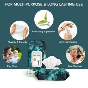 img 3 attached to 🌿 Body Prescriptions 2 Pack Tea Tree Facial Cleansing and Gentle Make Up Remover Wipes – Flip Top Pack: Effective 50-count each