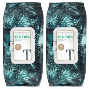 img 4 attached to 🌿 Body Prescriptions 2 Pack Tea Tree Facial Cleansing and Gentle Make Up Remover Wipes – Flip Top Pack: Effective 50-count each
