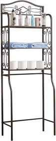 img 3 attached to 🚽 Kings Brand Furniture - Pewter Over The Toilet Storage Rack Shelves Organizer - Optimize Your Bathroom Space