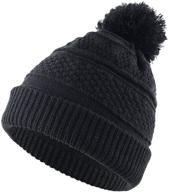 🧶 warm knit skull caps with pom: home prefer toddler girls beanie for kids winter hat logo