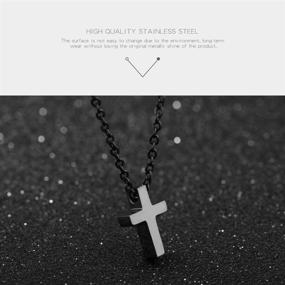 img 2 attached to Eymi Children Stainless Steel Small Cross Necklace: Hypoallergenic & Secure, 16" Chain