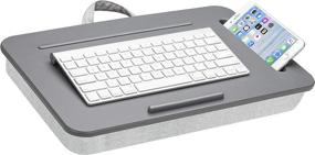 img 2 attached to 👨 Convenient LapGear Sidekick Lap Desk - Device Ledge, Phone Holder - Gray - Up to 15.6" Laptops - Style No. 44215