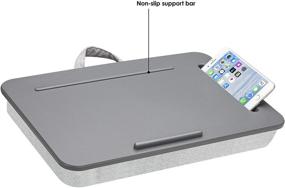 img 1 attached to 👨 Convenient LapGear Sidekick Lap Desk - Device Ledge, Phone Holder - Gray - Up to 15.6" Laptops - Style No. 44215