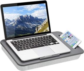 img 4 attached to 👨 Convenient LapGear Sidekick Lap Desk - Device Ledge, Phone Holder - Gray - Up to 15.6" Laptops - Style No. 44215