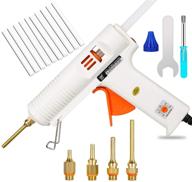 🔥 professional 150w hot glue gun kit: adjustable temp, 4 copper nozzles, 10 highly viscous glue sticks - ideal for diy crafts & repairs logo